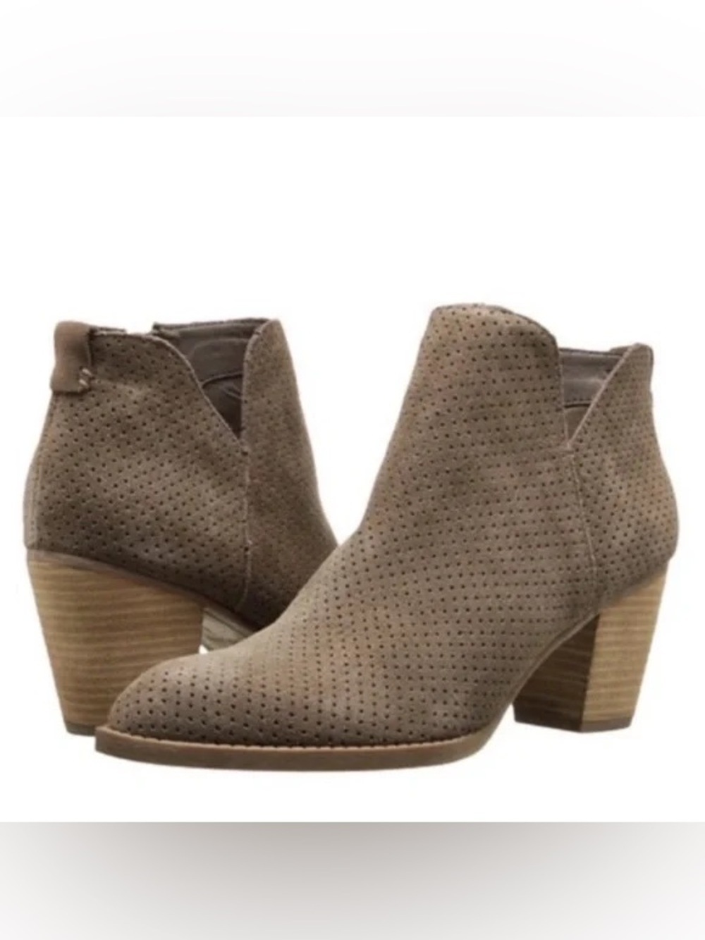 🌼DOLCE VITA🌼 NIB Karsen Tan Perforated Suede Booties, Size 11